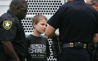 children being arrested