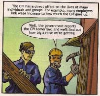 Thanks to inflation, this goof-off who isn't even watching the nail he's hammering is getting richer. 