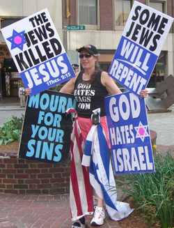Shirley Phelps Roper blames the Jews. 