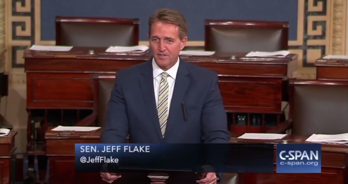 Sen. Jeff Flake on the Senate floor today ||| C-SPAN