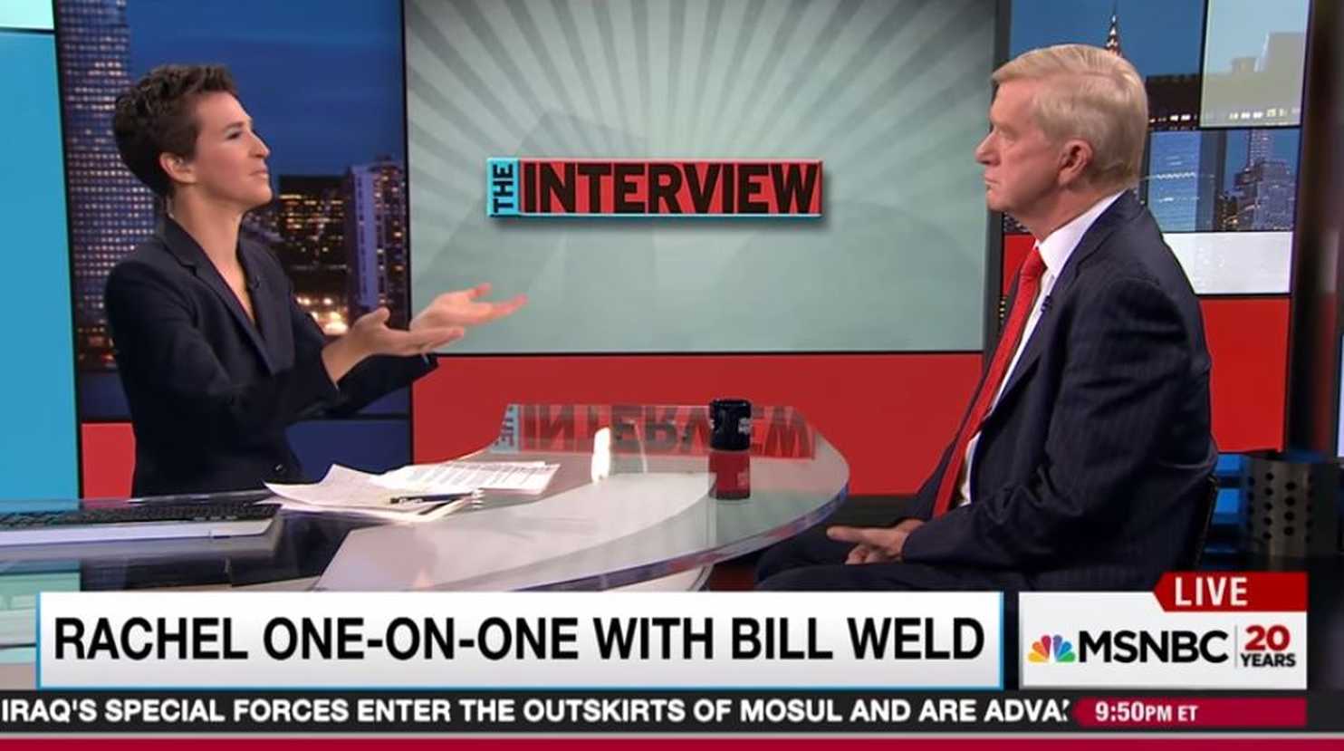 Bill Weld vouching for Hillary Clinton one week before running against her. ||| MSNBC