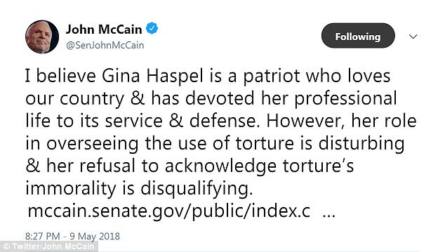 Oh well. ||| John McCain's twitter feed