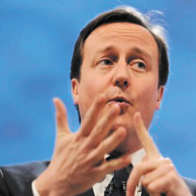 David Cameron counts all the pounds he plans to save. 