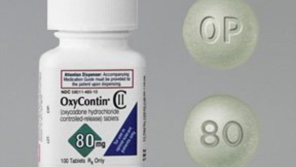 A bottle of OxyContin pills