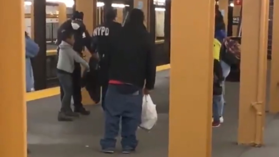 NYPD Cops, Some Without Masks, Detain Small Boy for Being Alone on Subway.  His Parents Were in the Next Car.