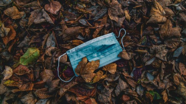 Discarded COVID-19 mask