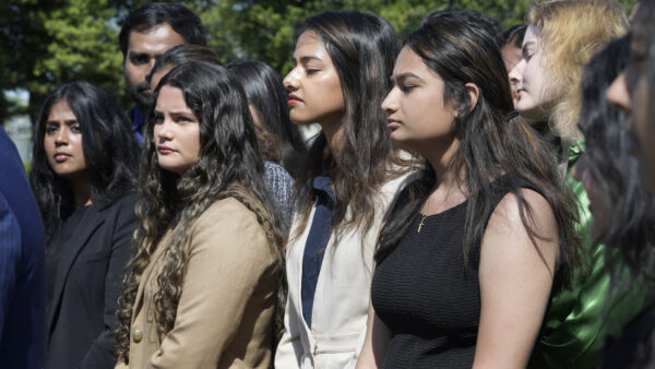 Fedora Castelino appears alongside other Documented Dreamers during a press conference at the Capitol