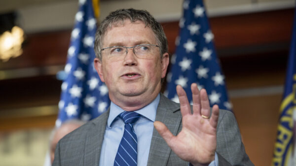 Kentucky Republican Rep. Thomas Massie offers remarks in June 2022
