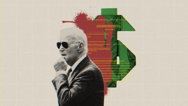 Joe Biden with money background