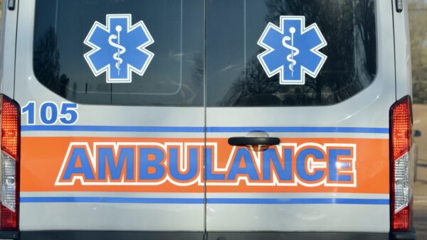 Ambulance on the way to a hospital