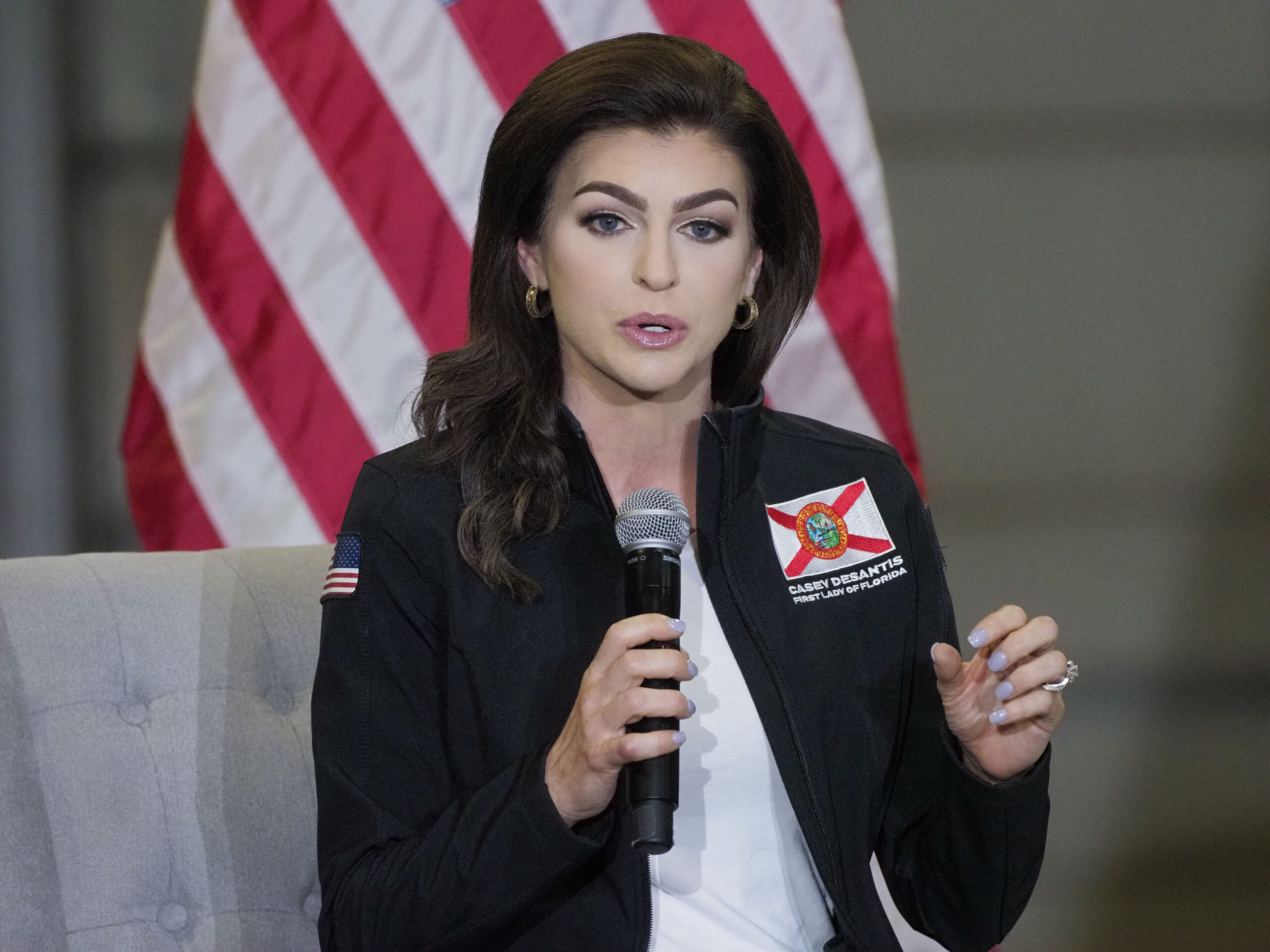 casey desantis gold dress Ron DeSantis' Wife Casey Is Throwing Fashion Hints That Her Husband Is  Going to Challenge Donald Trump for President