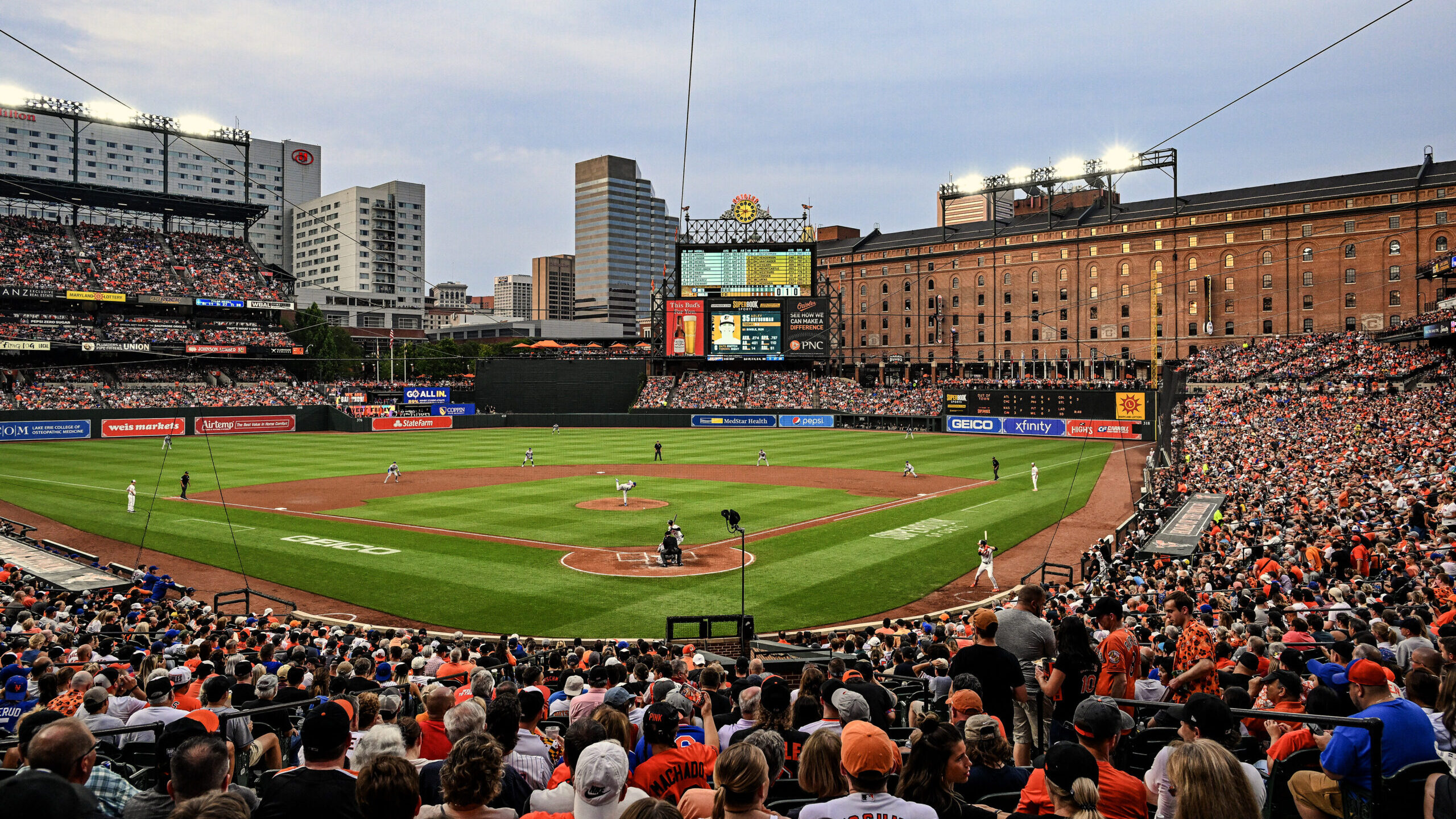 Construction begins in left field at Oriole Park at Camden Yards