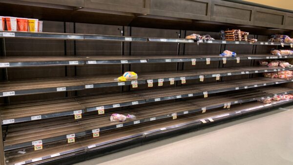 empty shelves grocery store