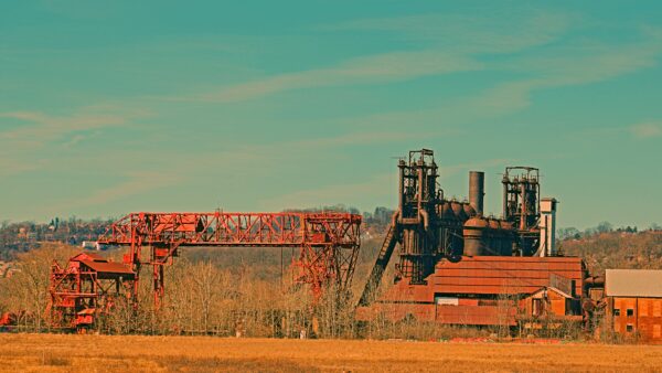 Abandoned steel factory furnace