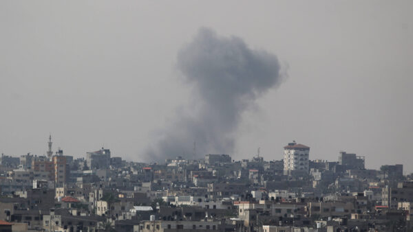 Smoke rises over the city of Rafah in the Gaza Strip after an Israel airstrike.