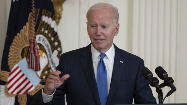 President Joe Biden delivers remarks from the White House regarding broadband investment