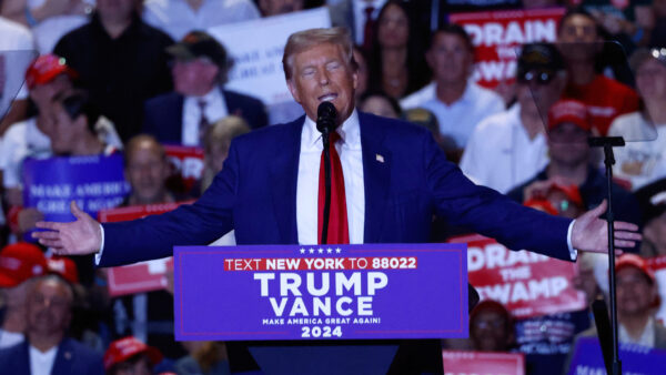 Former President Donald Trump speaks at a campaign rally