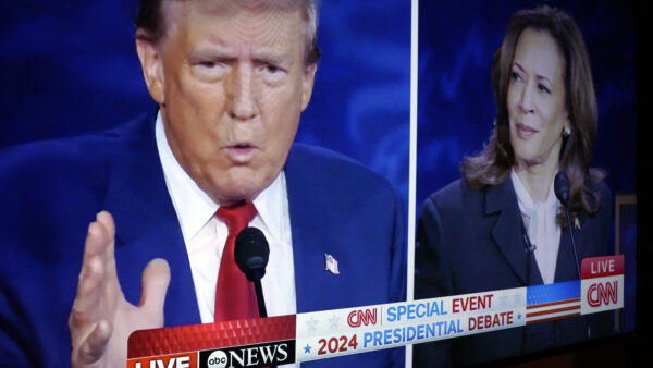 Donald Trump and Kamala Harris during the presidential debate