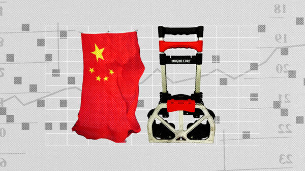 Chinese flag with American good Magna.