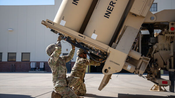 U.S. Army soldiers demonstrate how they prepare the Terminal High Altitude Area Defense missile defense system for use during the FORSCOM commanding general's visit to Fort Bliss, Texas, Sept. 20, 2023.