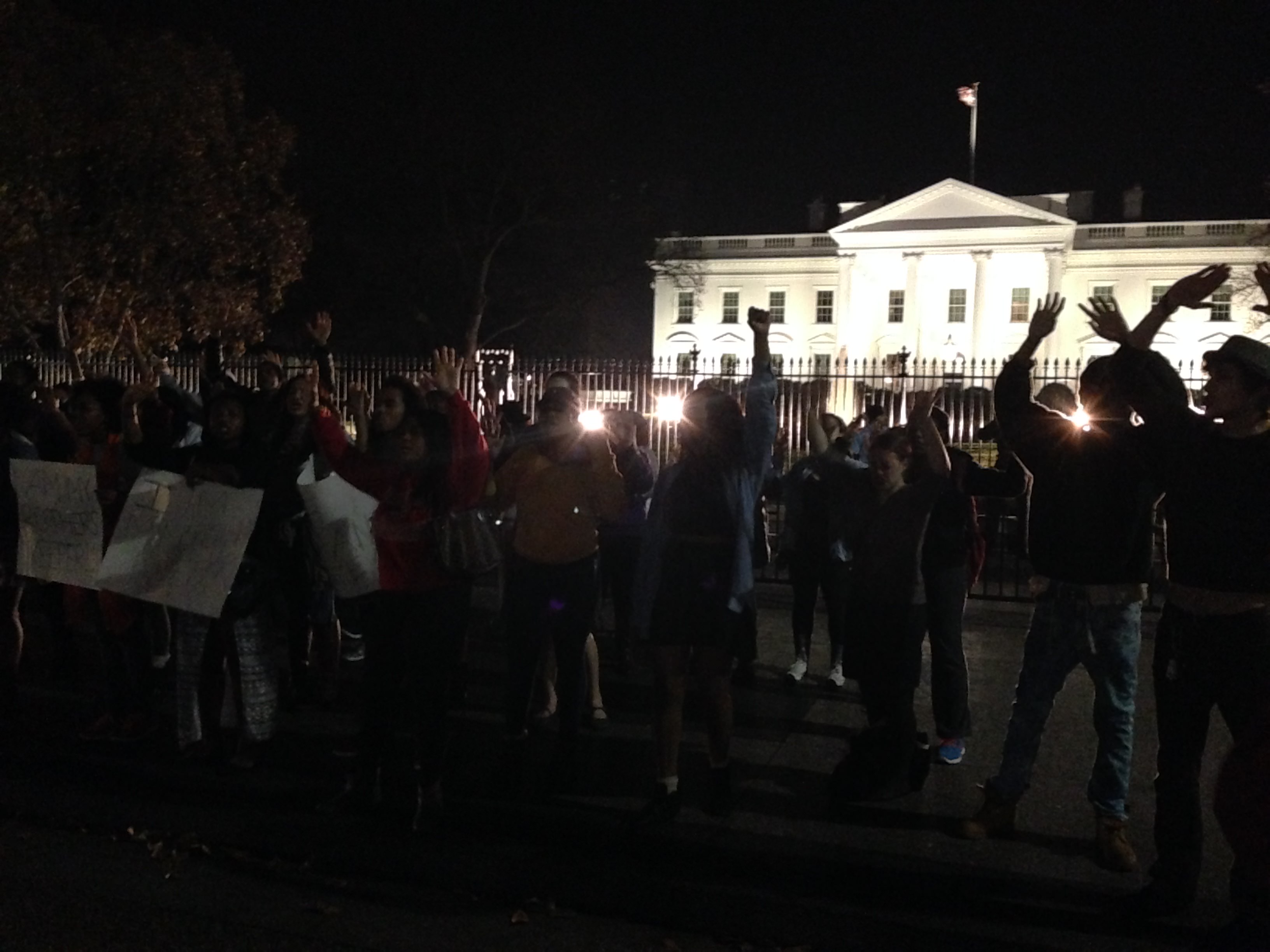 White House protesters after Ferguson decision.